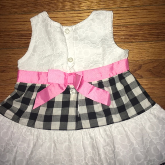 Blueberi Boulevard Baby Girl Dress, Blueberi Boulevard Pink Black White Dress - Picture 6 of 16